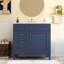 Meuble-lavabo de 36 po avec lavabo supérieur, meuble-lavabo moderne avec 2 tiroirs et tiroir escamotable, meuble-lavabo simple-720733707