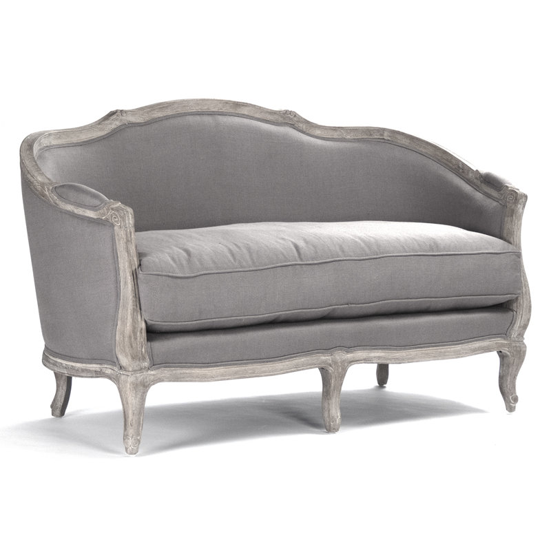 Gracia Upholstered 61'' Loveseat, Gray Linen