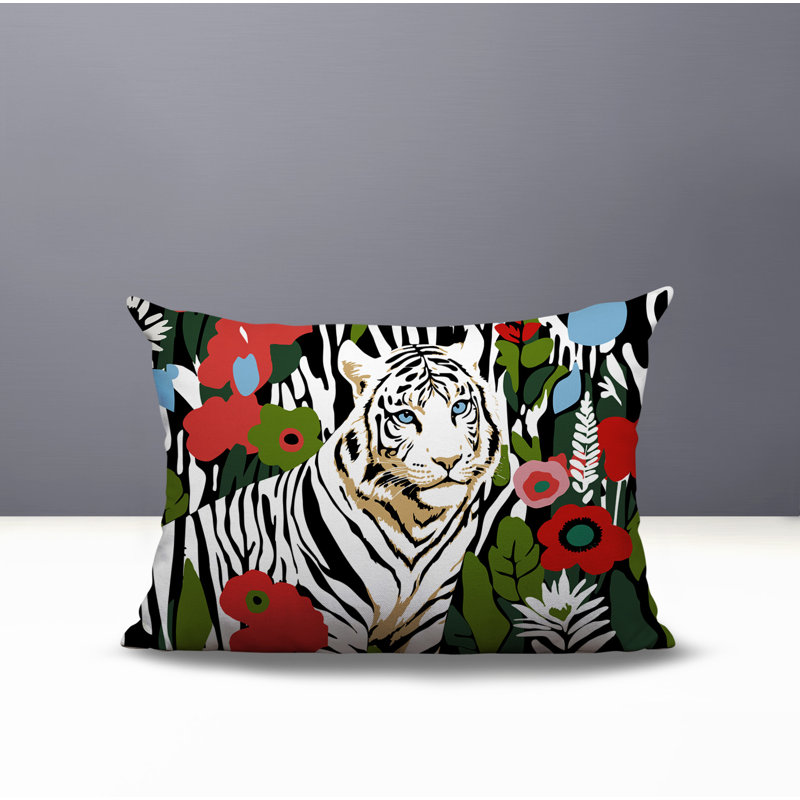 Oreiller rectangulaire réversible intérieur / extérieur Wilo Tiger, Rouge, H 20 po x l 14 po
