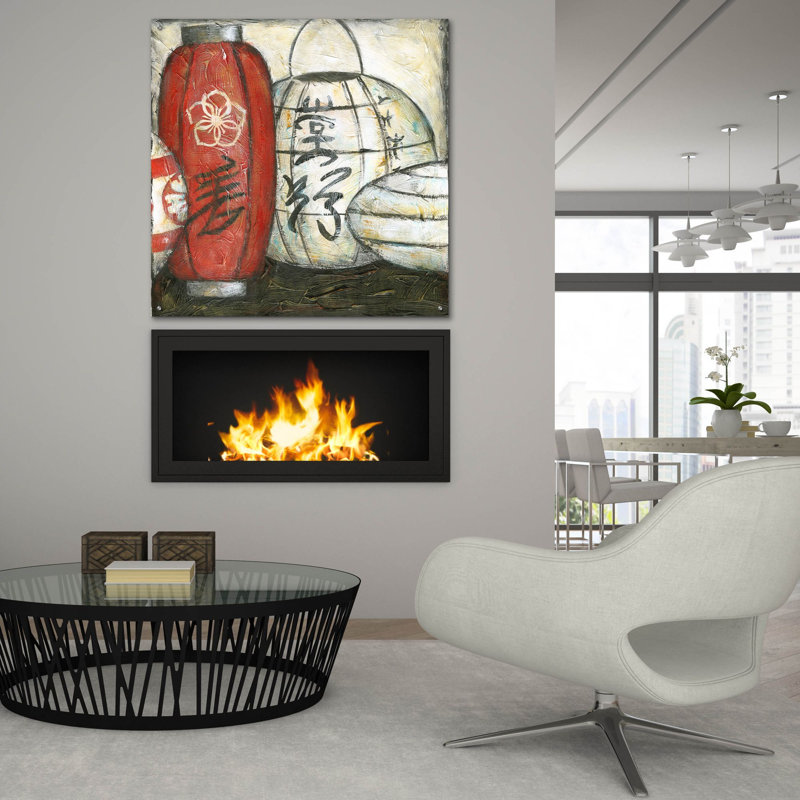  «New Year Lanterns 3» par Chariklia Zarris, art mural en verre acrylique, 36 po x 36 po, H 36 po x l 36 po