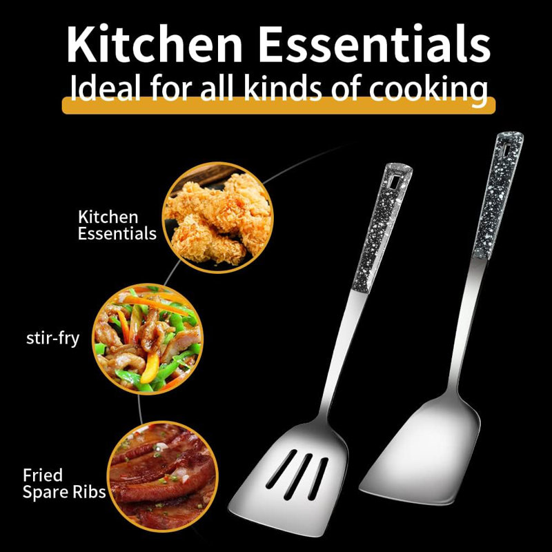 Ensemble de 2 spatules en acier inoxydable