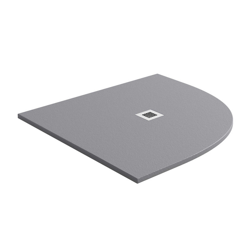 Perola Shower Tray - Grey, 3cm H x 120cm W x 90cm D, Left