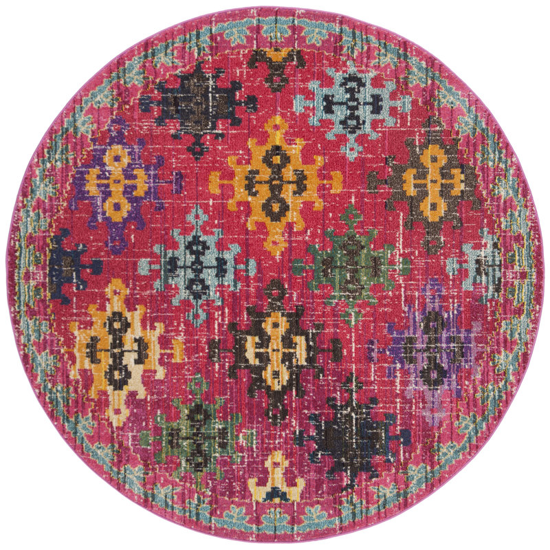 Isabea Performance Oriental Rug, Round 6'7"
