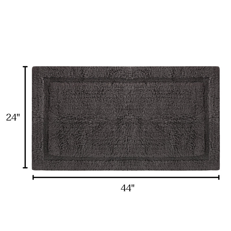 Tapis de bain réversible en coton biologique - 3000 g / m², certifié GOTS, ultra épais et super absorbant | Tapis de salle de bain doux, moelleux et à séchage rapide