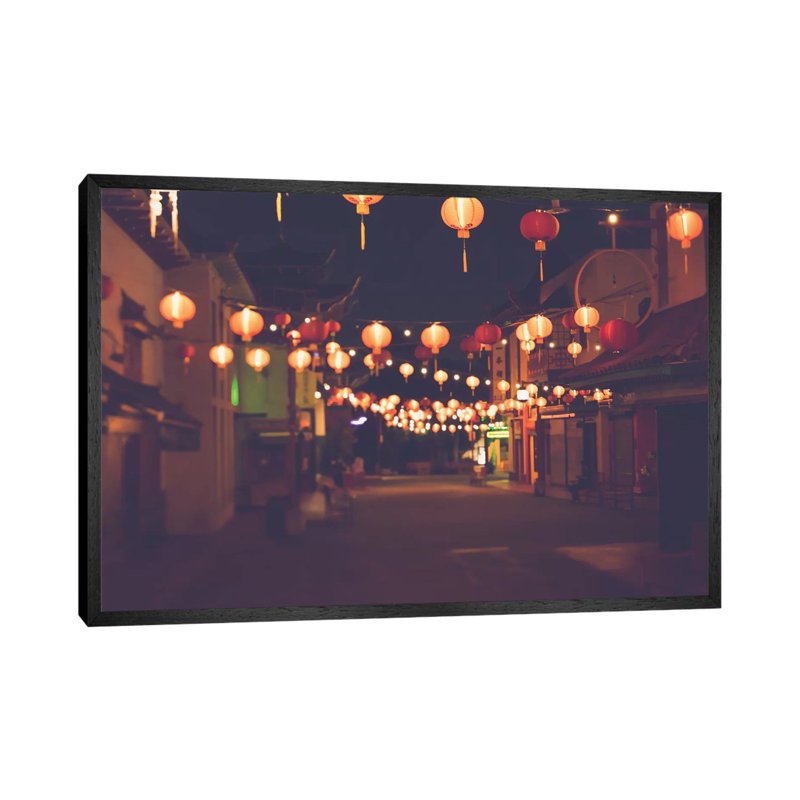 L.A. Chinatown by Ann Hudec - Print on Canvas, 66.04cm H x 101.6cm W x 3.81cm D, Black Framed