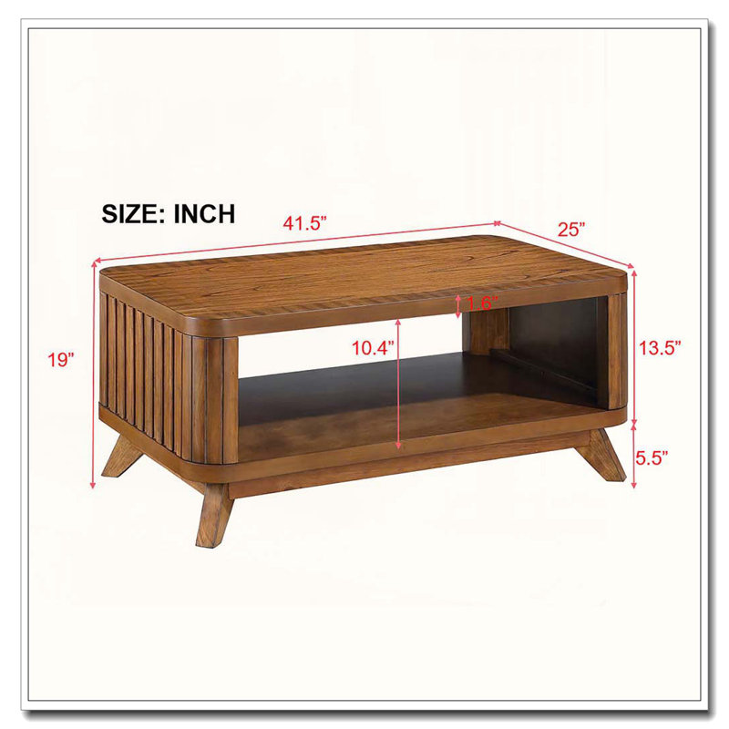 Table basse rectangulaire en bois, Noyer