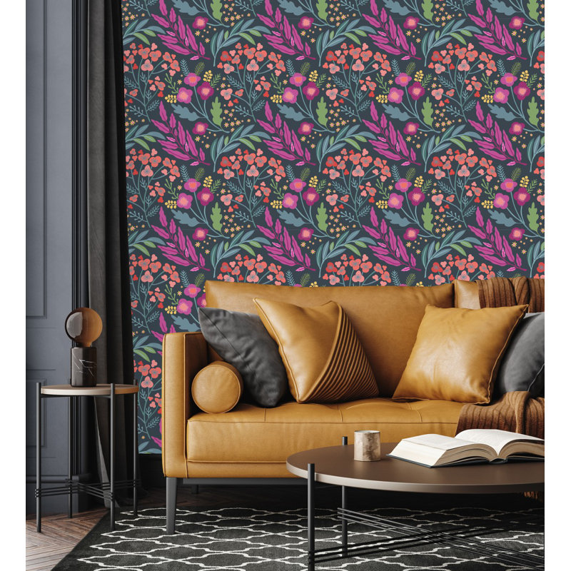 Panneau floral gris L 18,75 pi x l 25 po