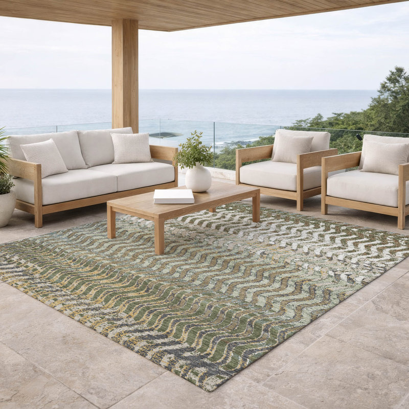 Tapis intérieur / extérieur lavable à la machine Chantille ACN3001, Olive, 3 pi x 5 pi