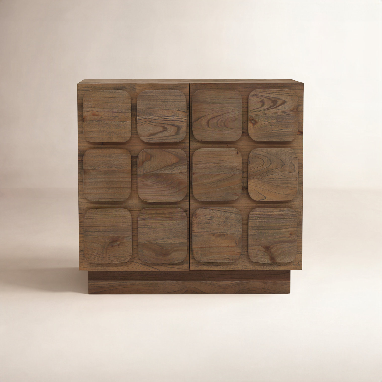 Eastwood Solid Wood Storage Cabinet, 31.8" H x 36.2" W x 18.5" D, Brown