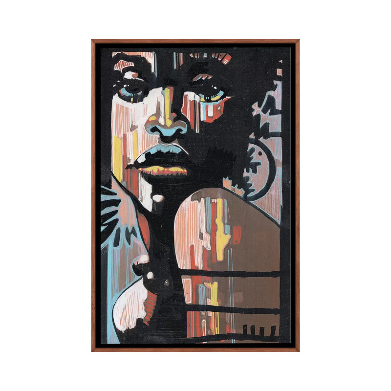 Jazz In The Dark by Fernan Mora - Print on Canvas, Classic Brown Wood Framed, 66.04 cm H x 45.72 cm W