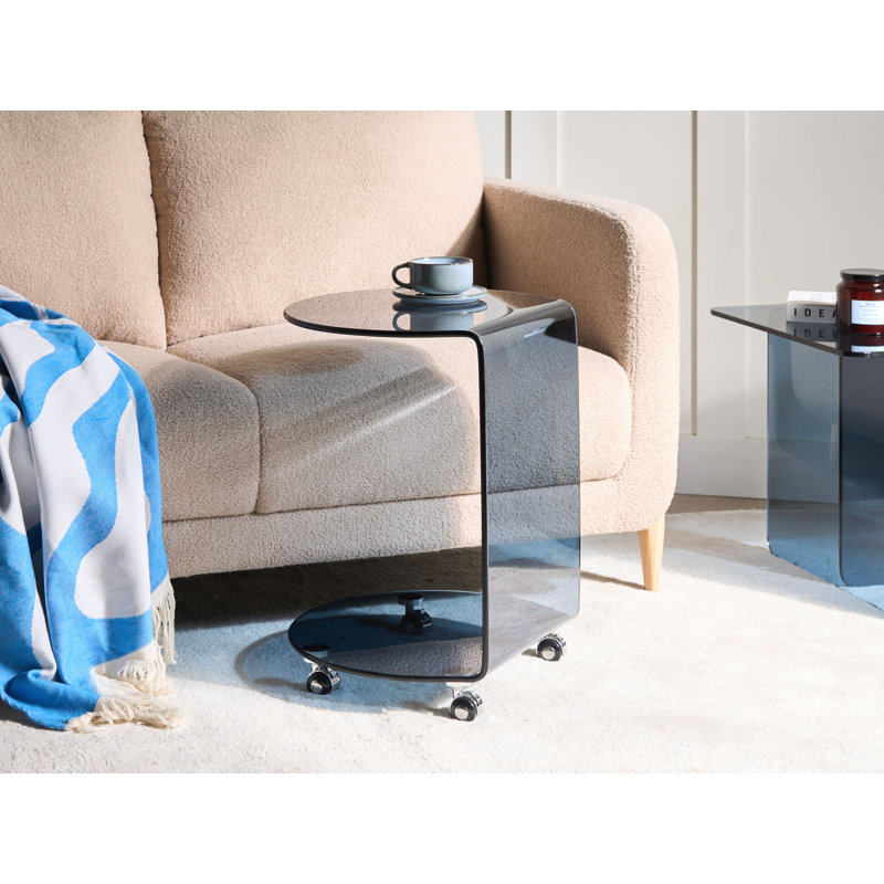 Pedestal End Table, Blue