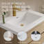 Meuble-lavabo mural de 30 po avec lavabo, armoire de rangement flottante avec comptoir en résine de pierre et tiroirs à fermeture en douceur entièrement assemblés