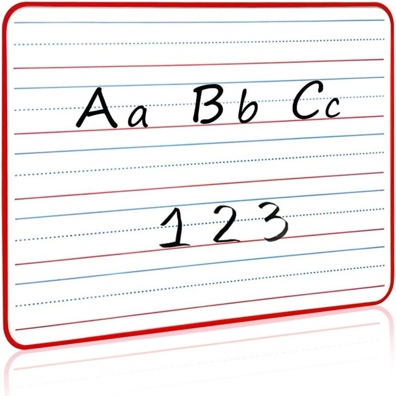Scribbledo Magnetic Small Dry Erase White Board 9" X 12" Double Sided, Ruled 