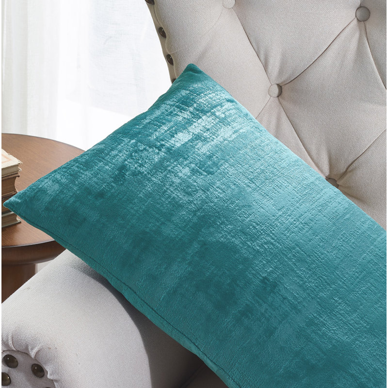 Textured Velvet Textured Rectangular Pillow Cover, North Sea