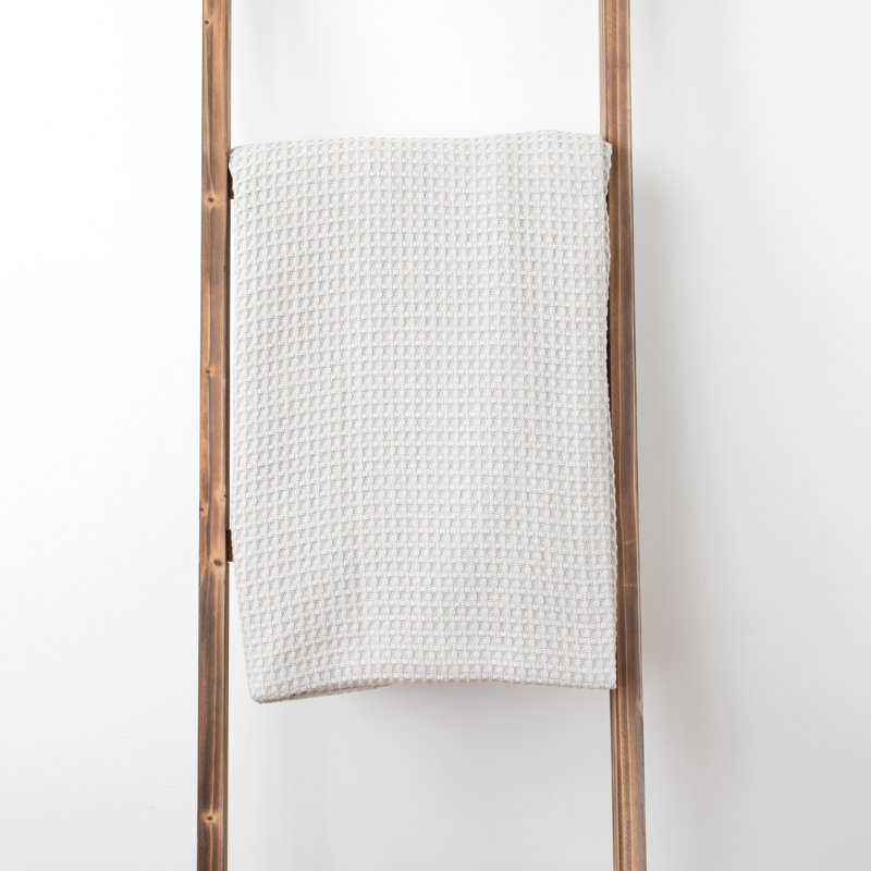Couverture en coton Waffle Weave, Simple, Gris clair