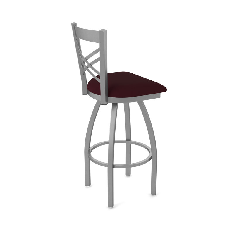 Tabouret pivotant 820 Catalina, Vinyle - bordeaux Canter, Tabouret de comptoir (siège d'une hauteur de 25 p, Acier Inoxydable