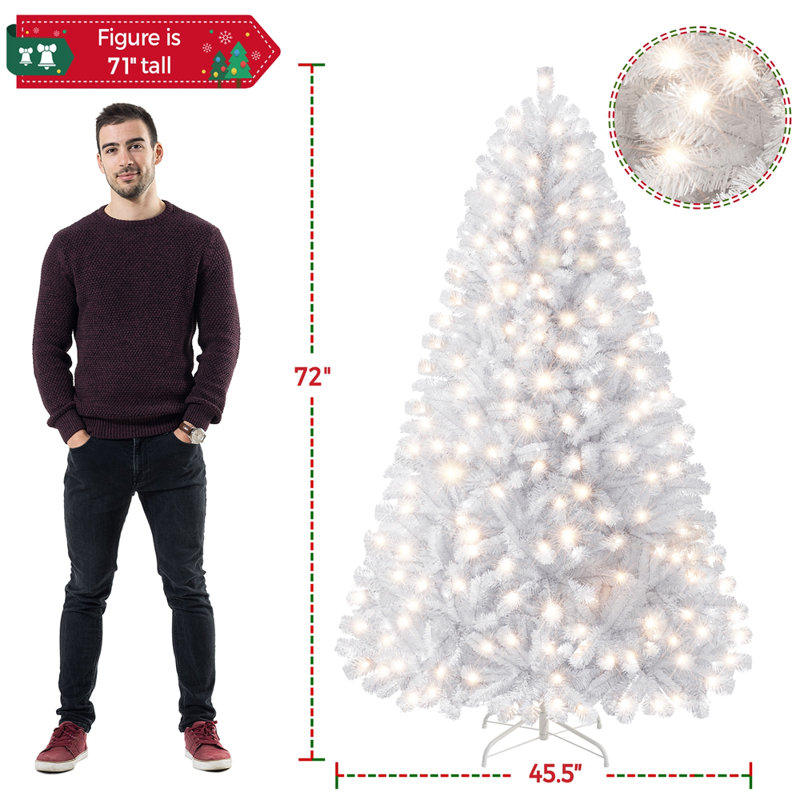 Sapin de Noël artificiel pré-éclairé, 72"