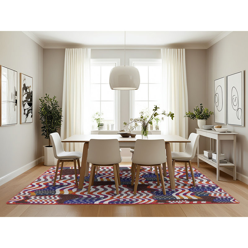 Tapis rose / marron Easley, Rectangle 7 pi x 10 pi