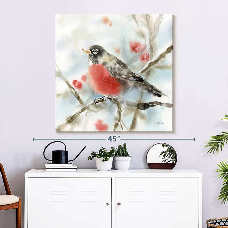 Brampt Perched Winter Robin, 33" H x 33" W