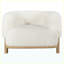 Chaise d'appoint moderne à dossier demi-tonneau pour salon ivoire et naturel-130375269