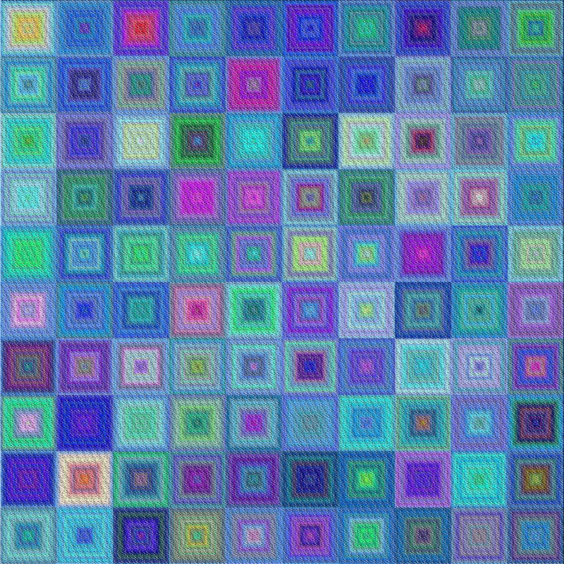 Bleu/vert/Tapis décoratif rose à motifs, Carré 5 pi