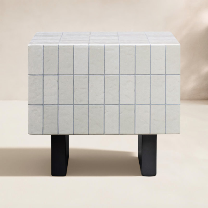 Farren Outdoor Side Table Brown, Cream