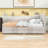 Twin Wood L-Shaped Upholstered Bed with Drawers-608065577