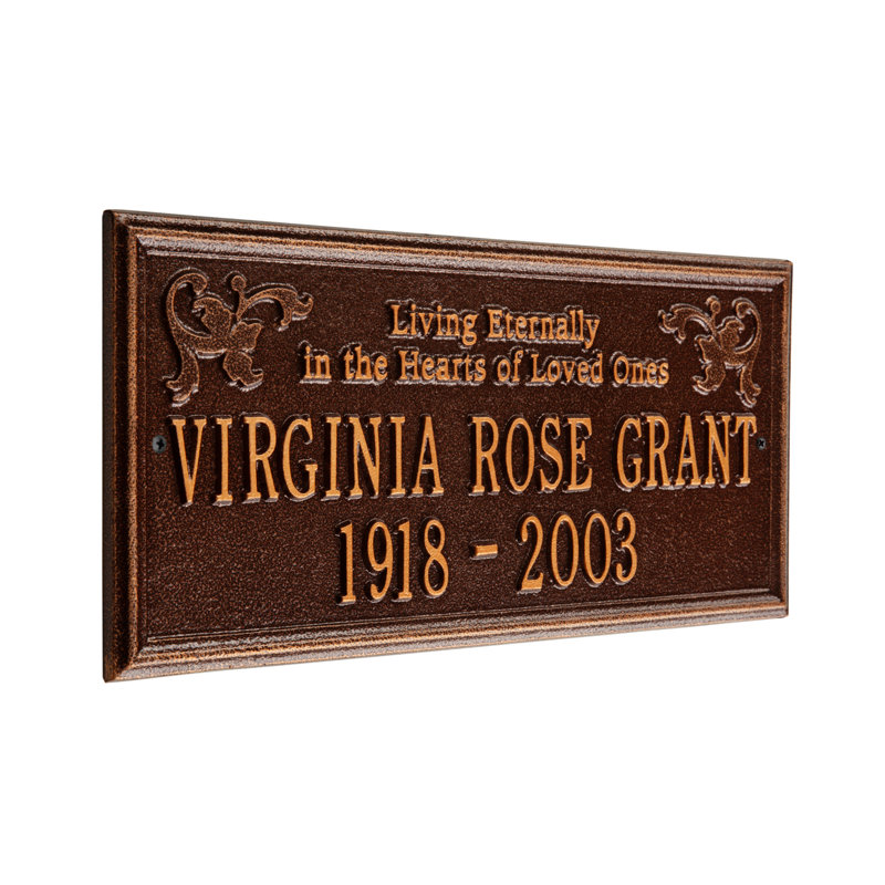 Wilmington 'Living Eternally' Memorial Plaque, Yes, Antique Copper
