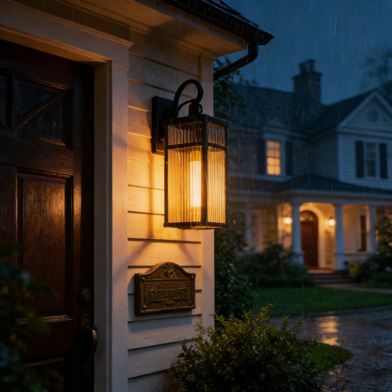Modern Outdoor Wall Lantern Sconce Light Fixture, Waterproof Exterior Lighting For Porch, Patio, And House, Set Of 2