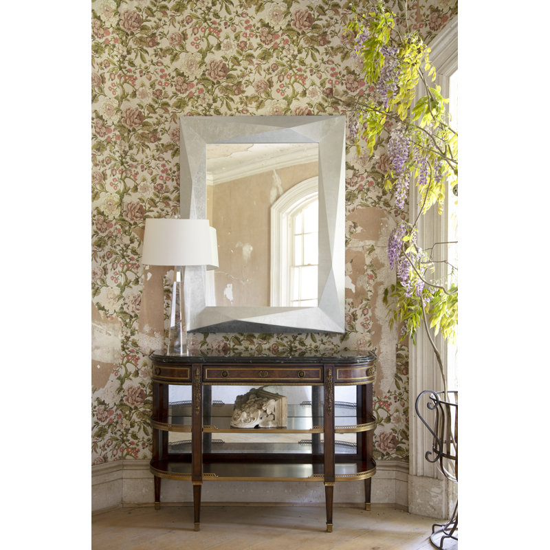 Flat Beveled Wall Mirror, Silver
