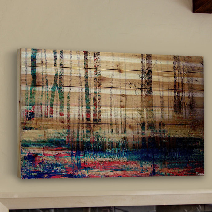 « shaded colors » par parvez taj,, reproduction d’art sur bois de pin naturel, H 40 po x l 60 po x P 1,5 po