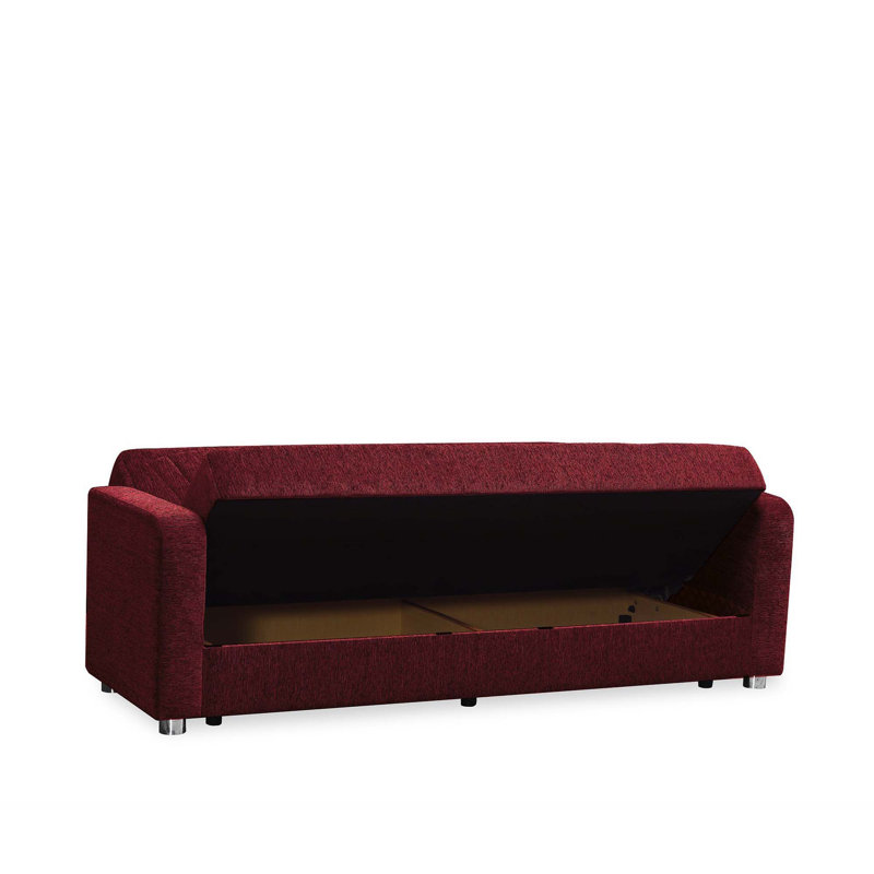 Canapé-lit rembourré avec rangement PrimeNest Gravita Collection, H 36,2 po x l 32,3 po x L 59,1 po, Gris, Argent; brun