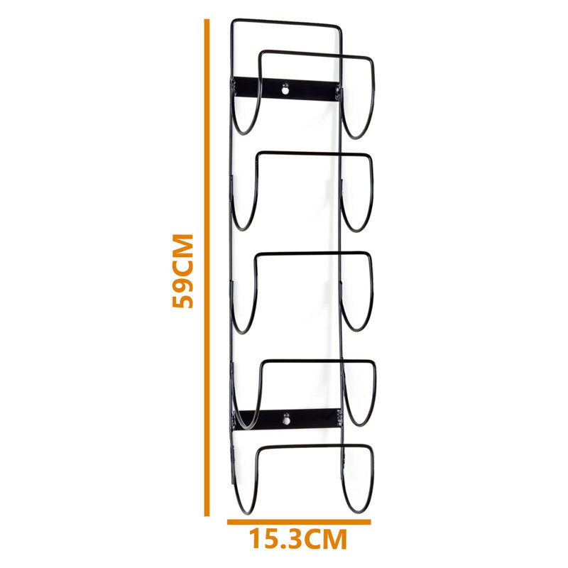 Peck 5 Bottle Hanging Wine Bottle Rack in Black