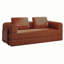 Canapé-lit convertible avec coussin cylindrique - Coussin pliant en velours côtelé avec cadre de forme fixe pour le salon, la chambre à coucher, le salon, le studio-orange-94769909-94769913