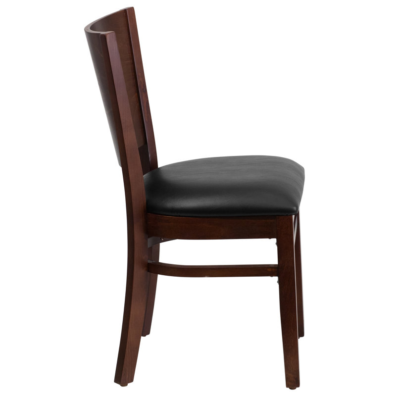 Kadircan 20'' H Upholstered Side Chair, Black, Walnut