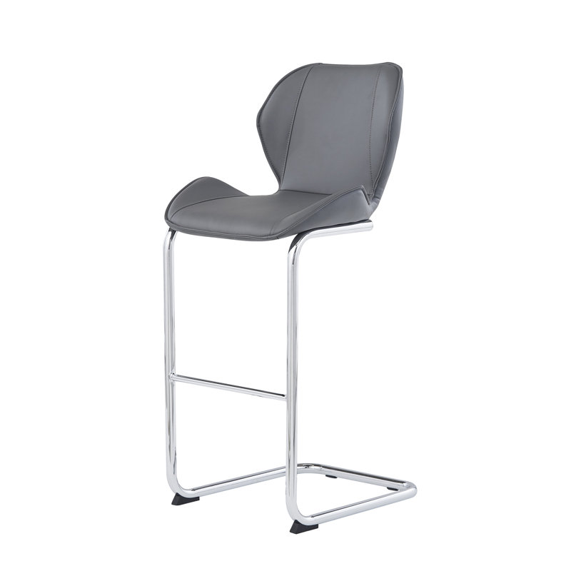 4 tabourets de bar de salle à manger, sièges baquets, repose-pieds en métal et design moderne et ergonomique, Gris