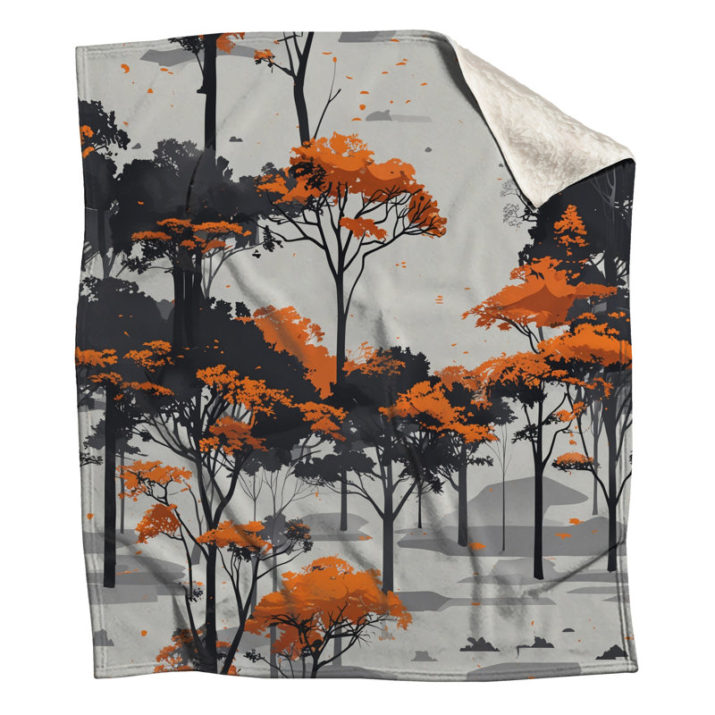 Couvertures oranges et noires, 50 po L x 60 po H