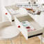 Meuble-lavabo 31,50 po de style crème en acier au carbone blanc avec tabouret de maquillage et miroir
