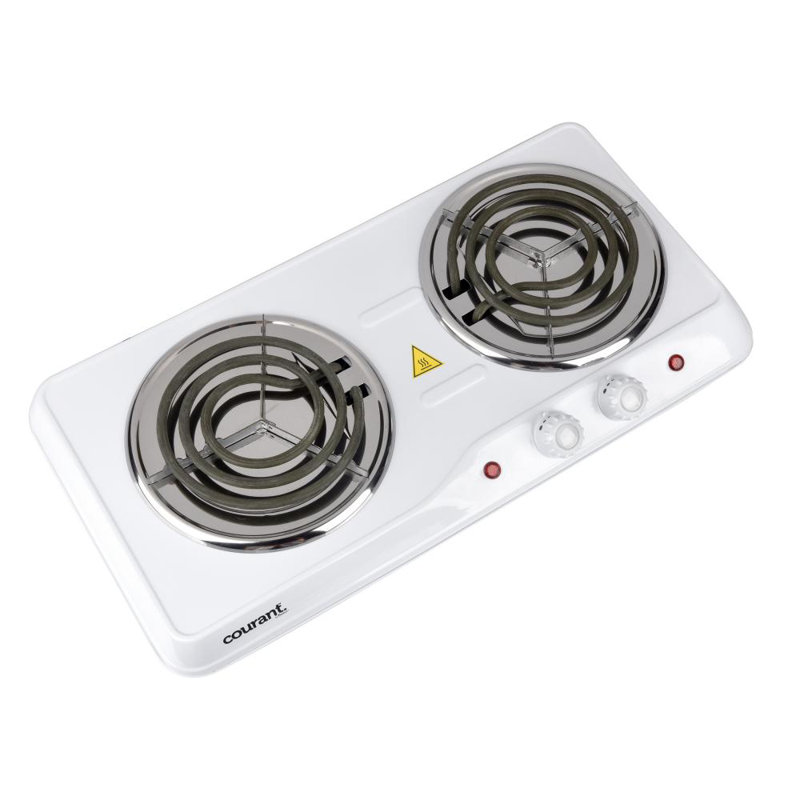 Courant 1700 Watt Electric Double Burner, White