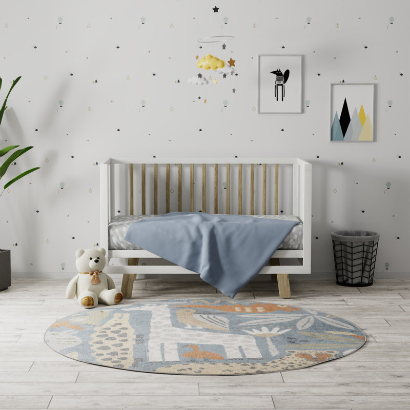 Tapis multicolore lavable à la machine Maycon, Rond 4 pi