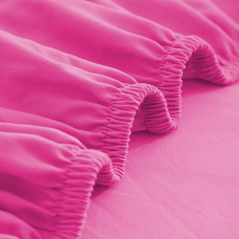 Super Soft Extra Deep Microfiber Brushed Fitted Sheet, Single (3'), Pink