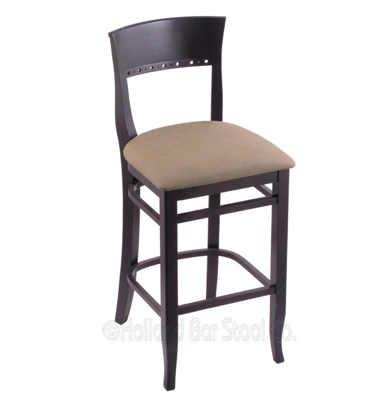 30" Bar Stool, Rein Thatch, Black, Bar Stool ( 30" Seat Height)