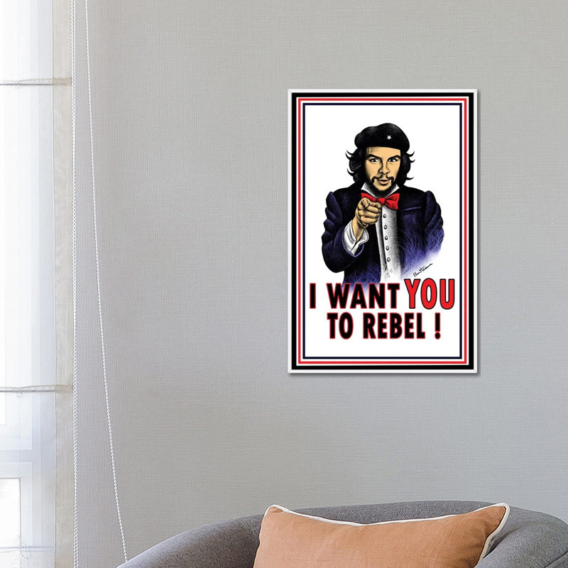 " Che " by Ben Heine, White Framed Canvas, No Mat, 26" H x 18" W x 1.5" D