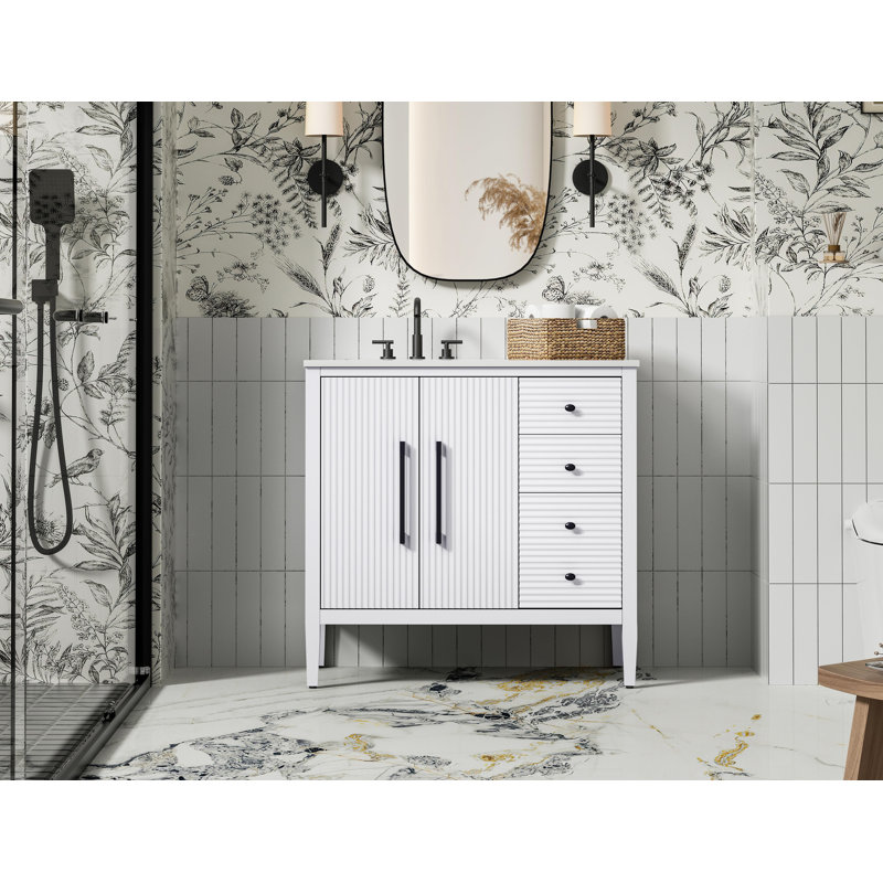 Meuble-lavabo simple 36 po, Blanc