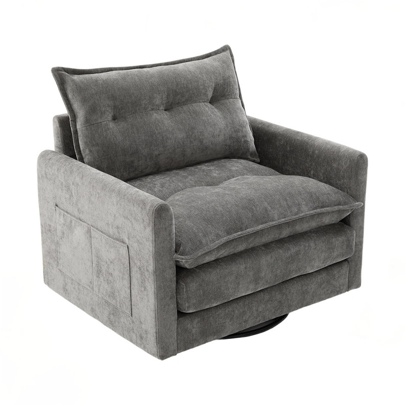 Swivel Comfortable Single Sofa Chair, Gray
