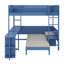 All-in-One Wood Loft Bed with Desk, Bedside Storage, Sofa and Lighting-780657877