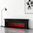 French Retro Light Luxury Oak Fireplace TV Stand, Integrated Simulated Flame Heater, Decorative Console in White/Black-128936999-128937000