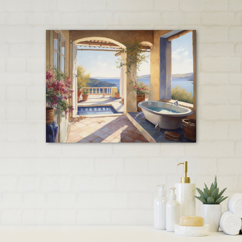 «Wiburgh So tremping in the Tub With A View of Grèce», reproduction sur toile, H 24 po x l 32 po x P 1 po