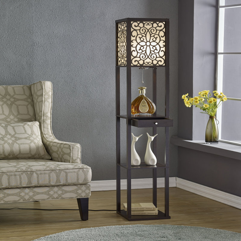  Lampe sur pied colonne 64 ", Espresso
