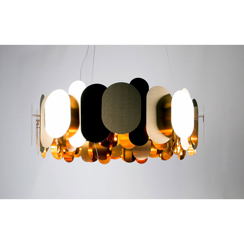 Panel LED Chandelier, Bronze